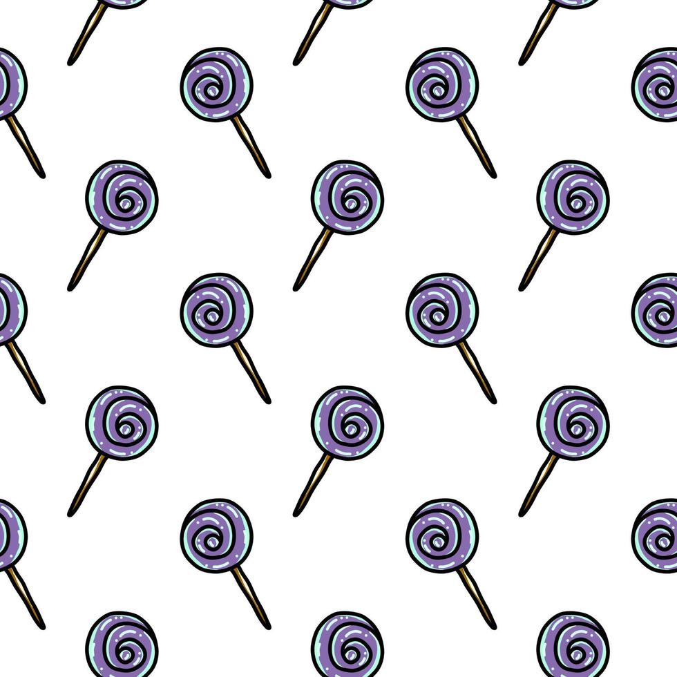 Purple lollipop ,seamless pattern on white background. 13824920 Vector