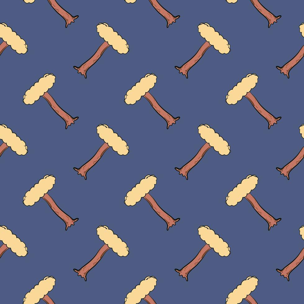 Little trees,seamless pattern on dark blue background. vector