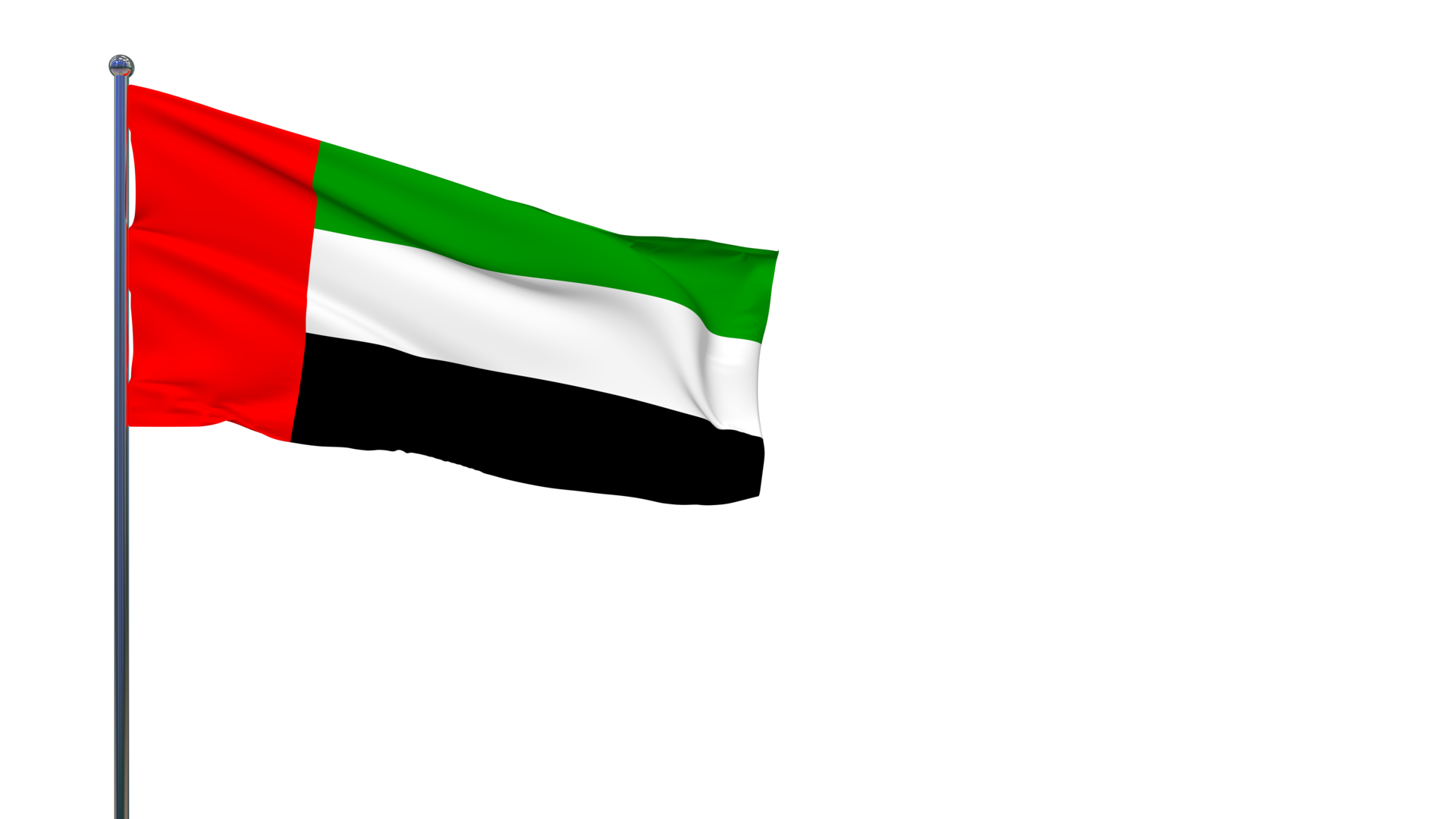 United Arab Emirates Flag Waving in The Wind 3D Rendering, National Day