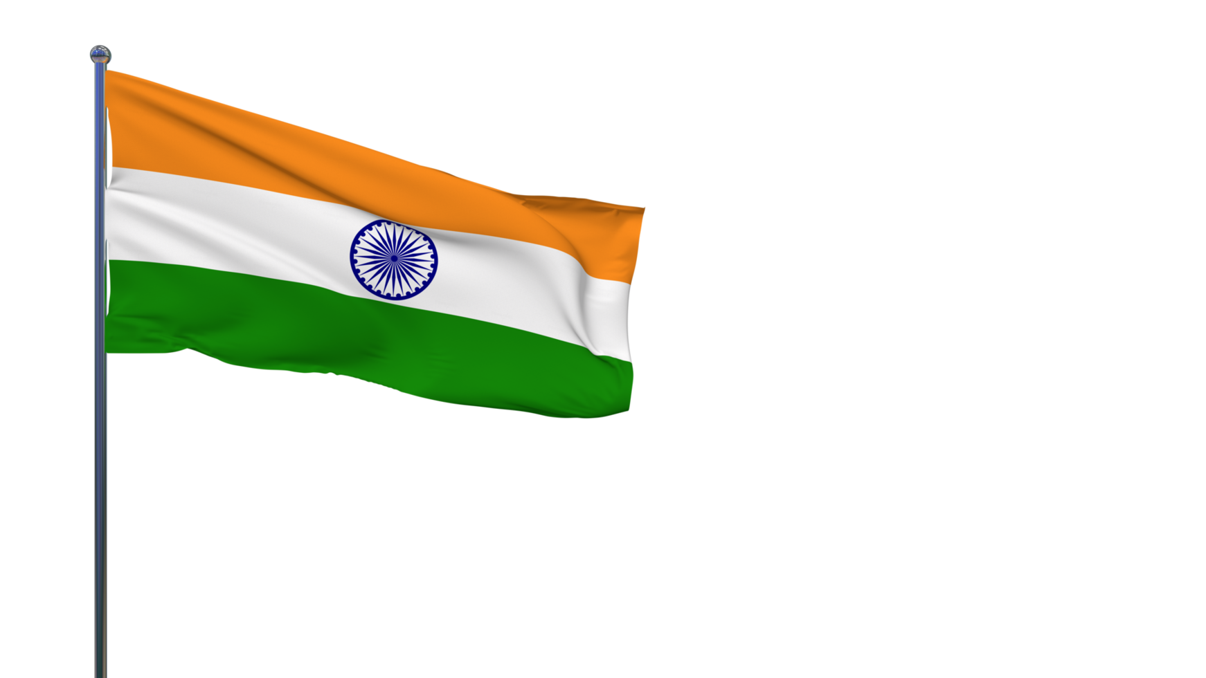 India bandiera agitando nel il vento 3d rendering, nazionale giorno, indipendenza giorno png