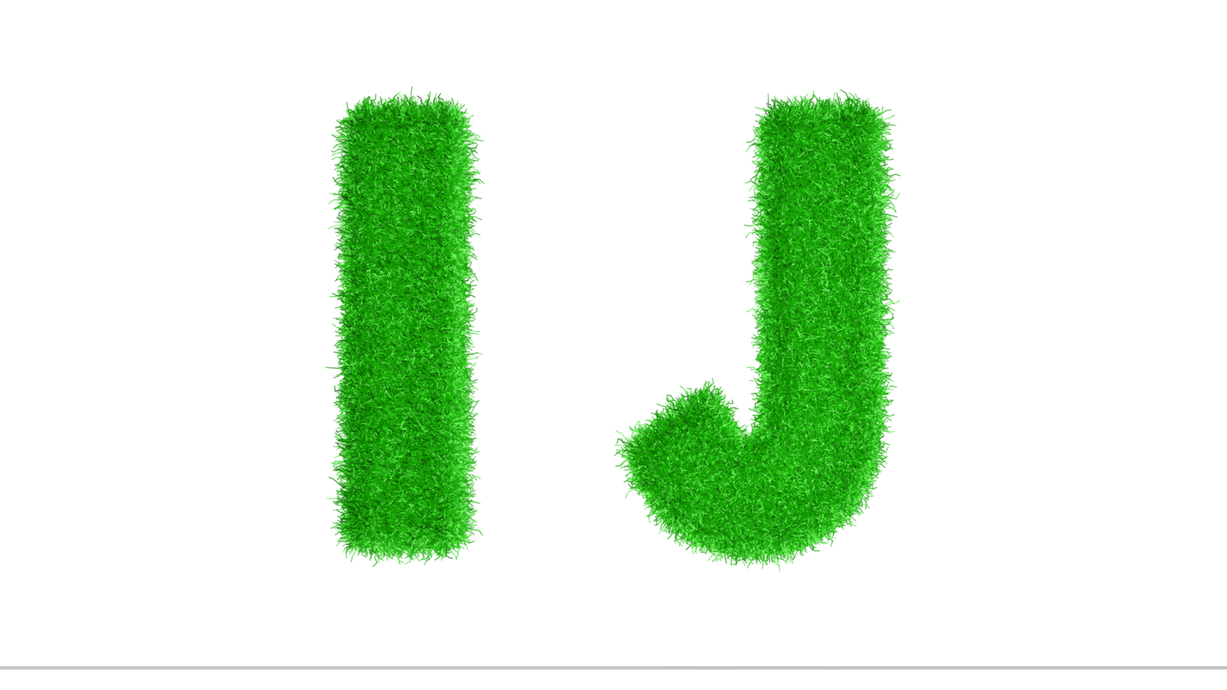 I J Grass Letters 3D Rendering, Climate Change Awareness Alphabets, Nature png