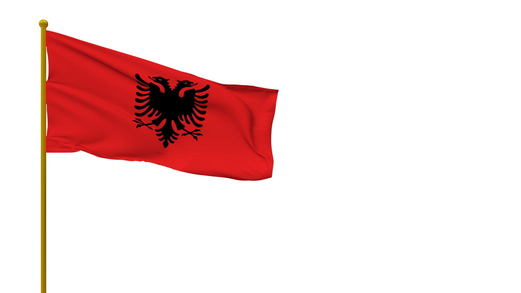 Albania Flag Waving in The Wind 3D Rendering, National Day, Independence Day png