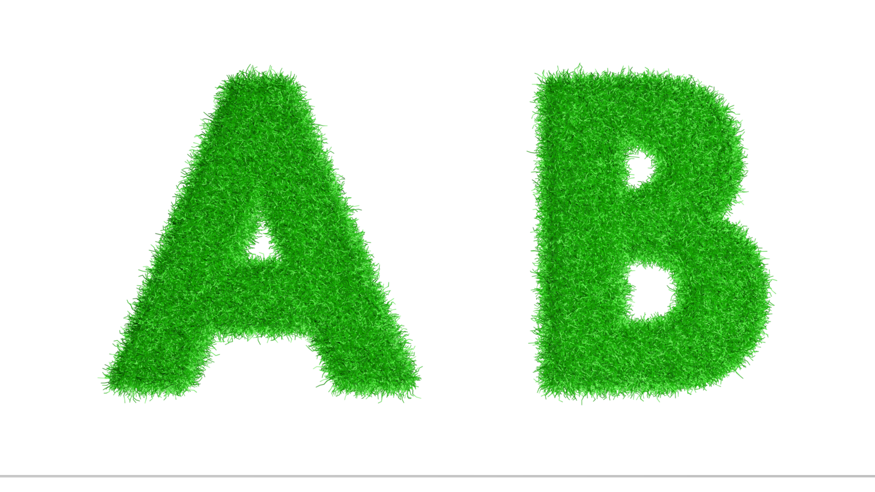 A B Grass Letters 3D Rendering, Climate Change Awareness Alphabets, Nature png