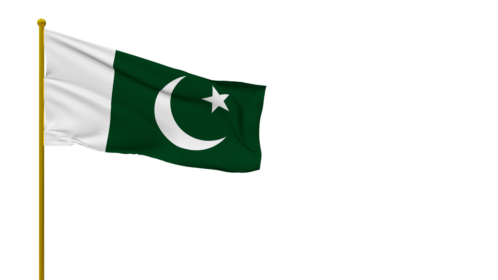 Pakistan Flag Waving in The Wind 3D Rendering, National Day, Independence Day png