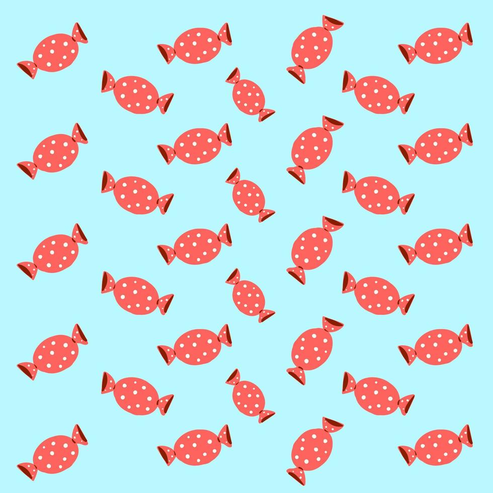 Wrapped candy wallpaper, illustration, vector on white background.