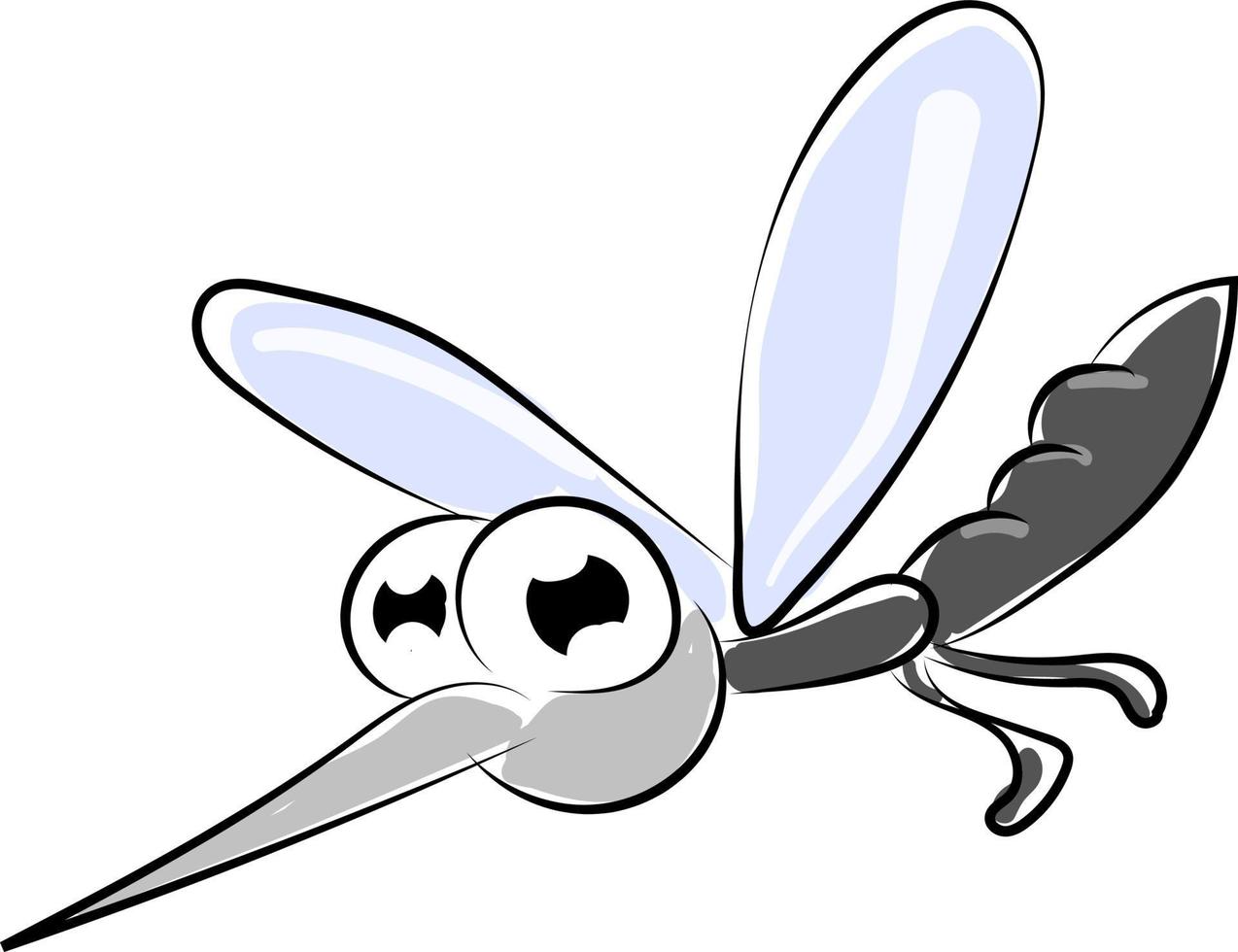 Mosquito, illustration, vector on white background.