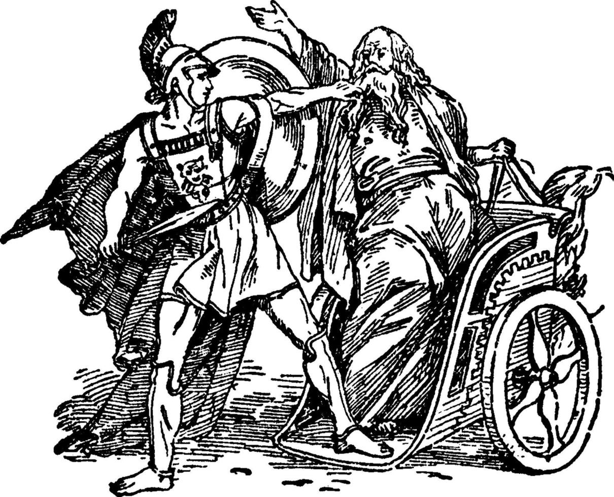 Death of Laius vintage illustration. vector