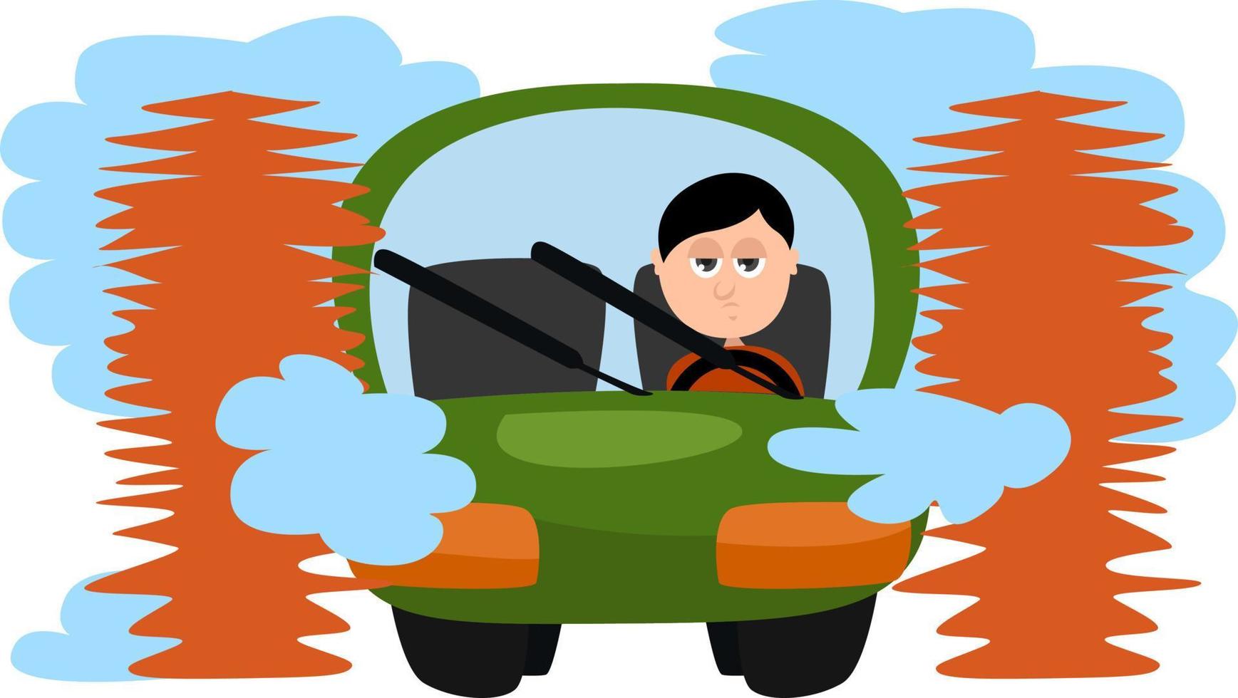 Car wash, illustration, vector on white background.