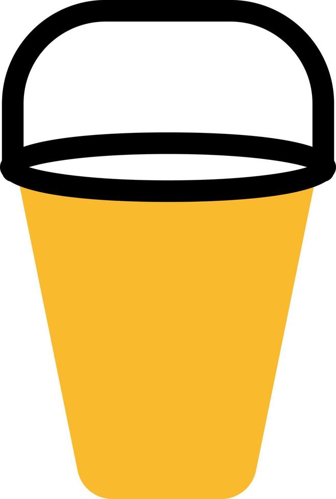 Yellow garden bucket, illustration, vector on a white background.
