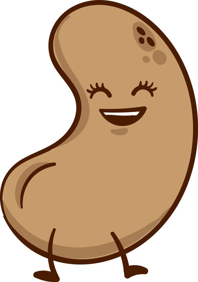 Dancing cashew, illustration, vector on a white background.