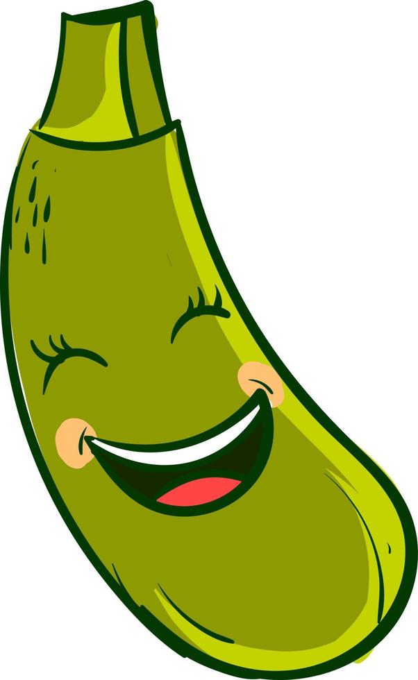 Happy zucchini, illustration, vector on white background