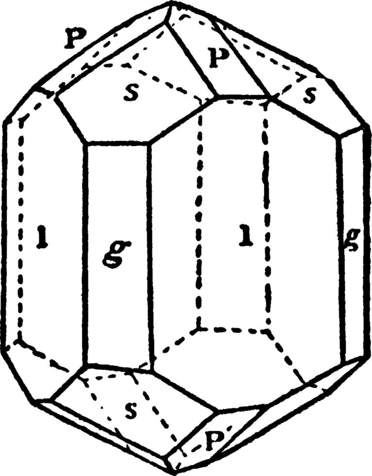 Cassiterite, vintage illustration. vector