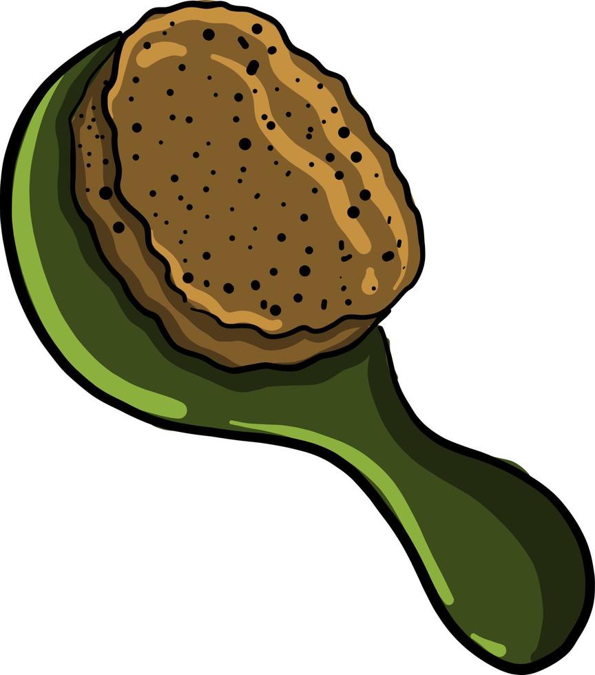 Brush with a sponge, illustration, vector on white background