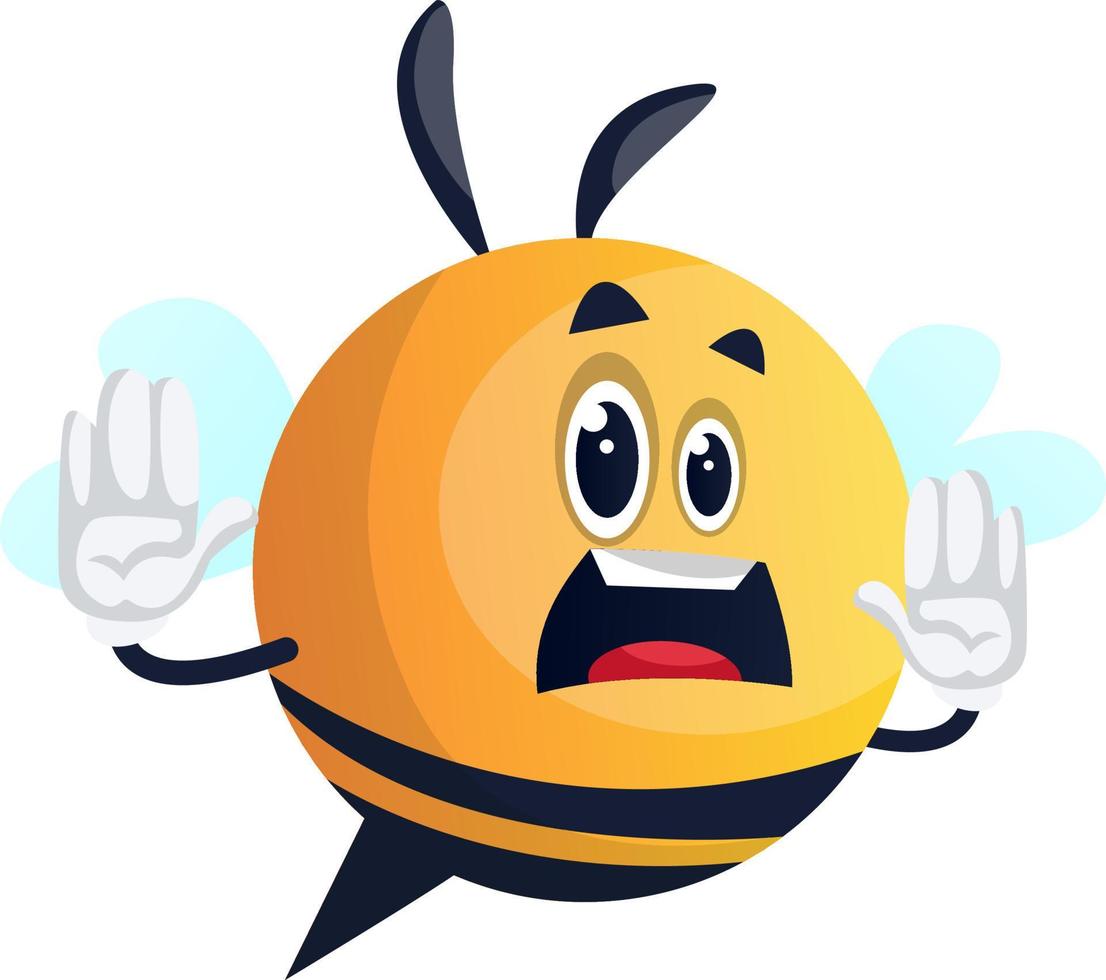 Warrning bee, illustration, vector on white background.