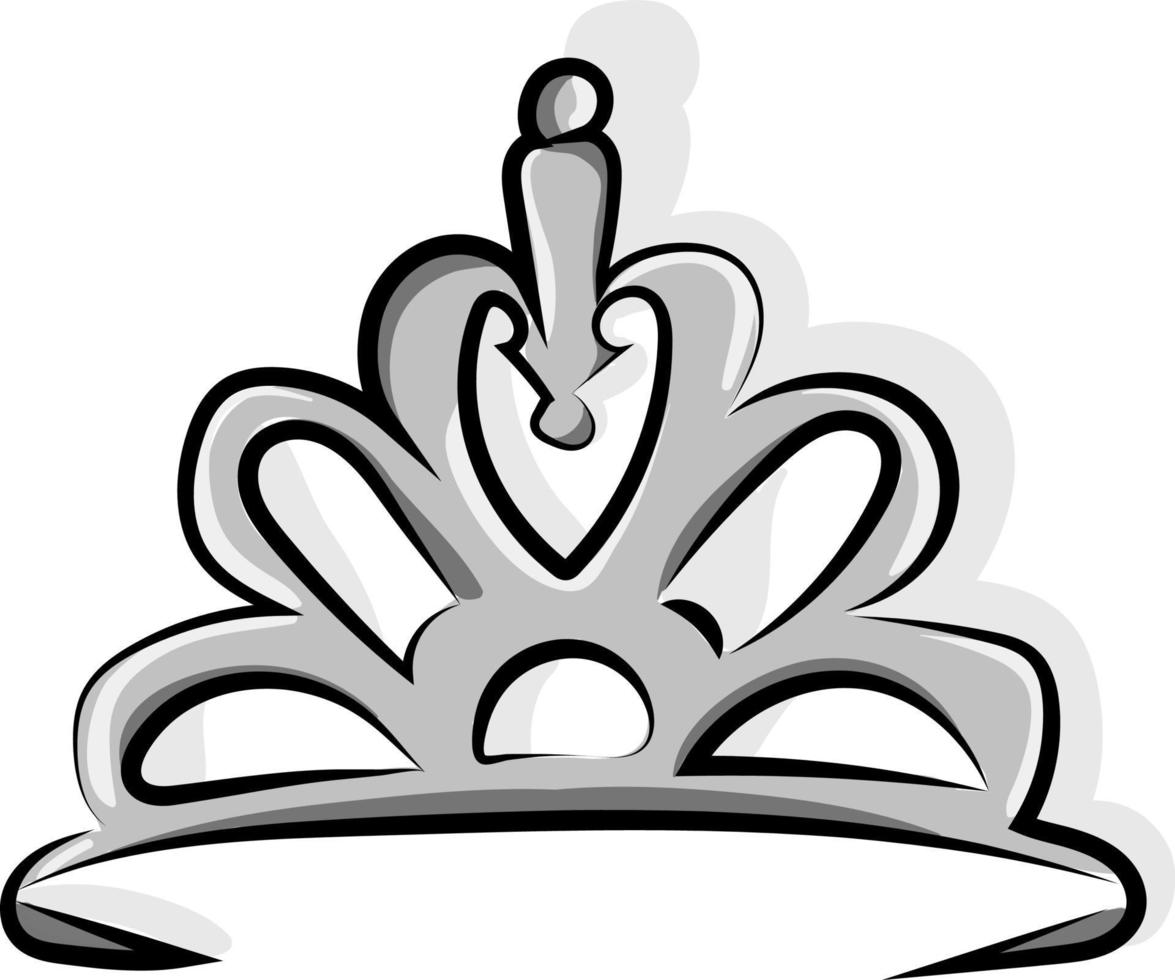 Silver crown, illustration, vector on white background.