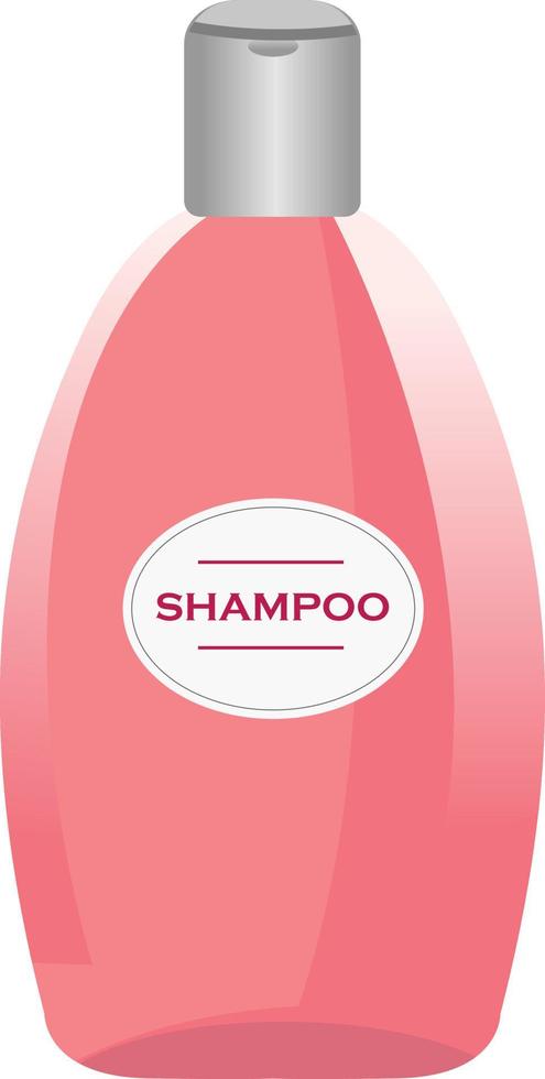 Pink shampoo ,illustration, vector on white background.