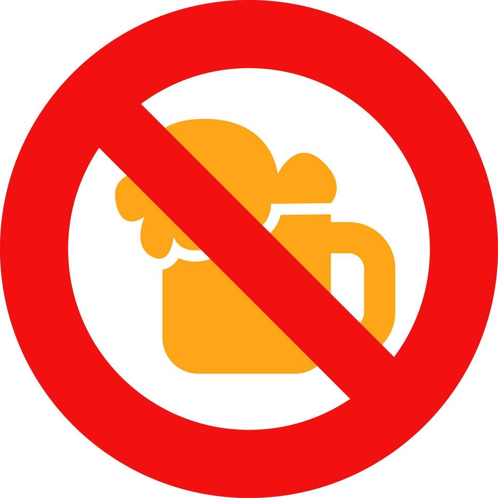 No beer allowed, illustration, vector on a white background.