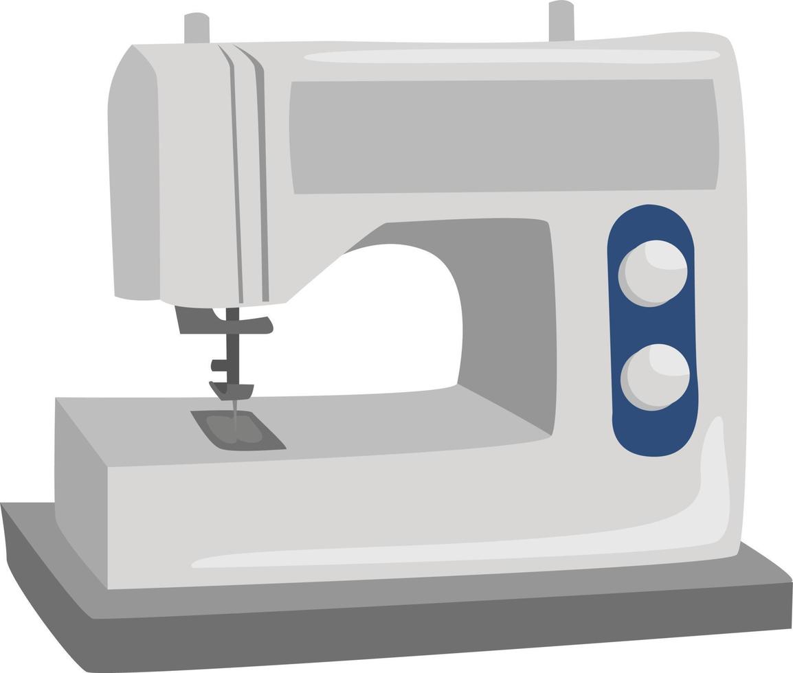 Sewing machine, illustration, vector on white background.