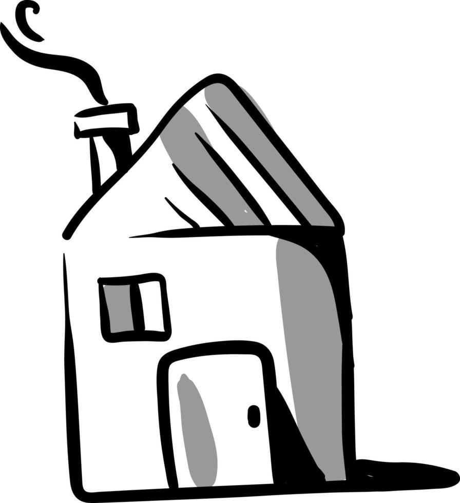House drawing, illustration, vector on white background.