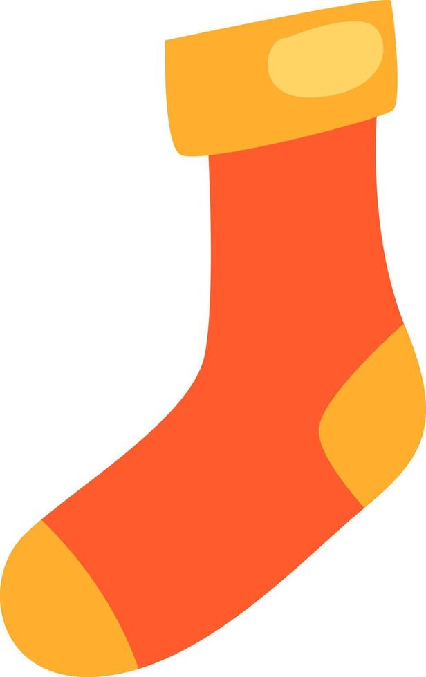 Red winter sock, illustration, vector, on a white background. vector