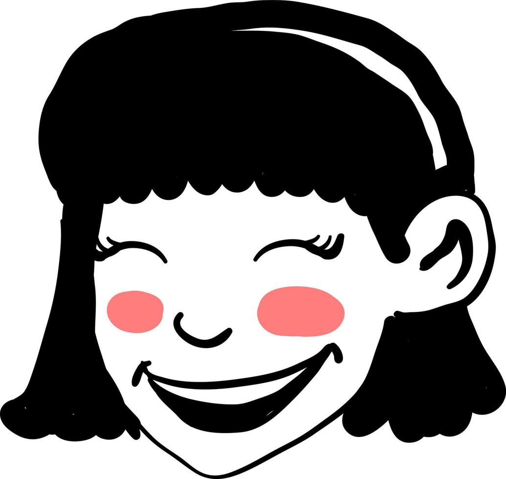 Smiling girl, illustration, vector on white background.