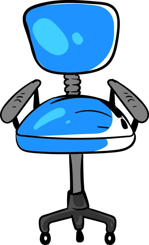 Blue computer chair, illustration, vector on white background