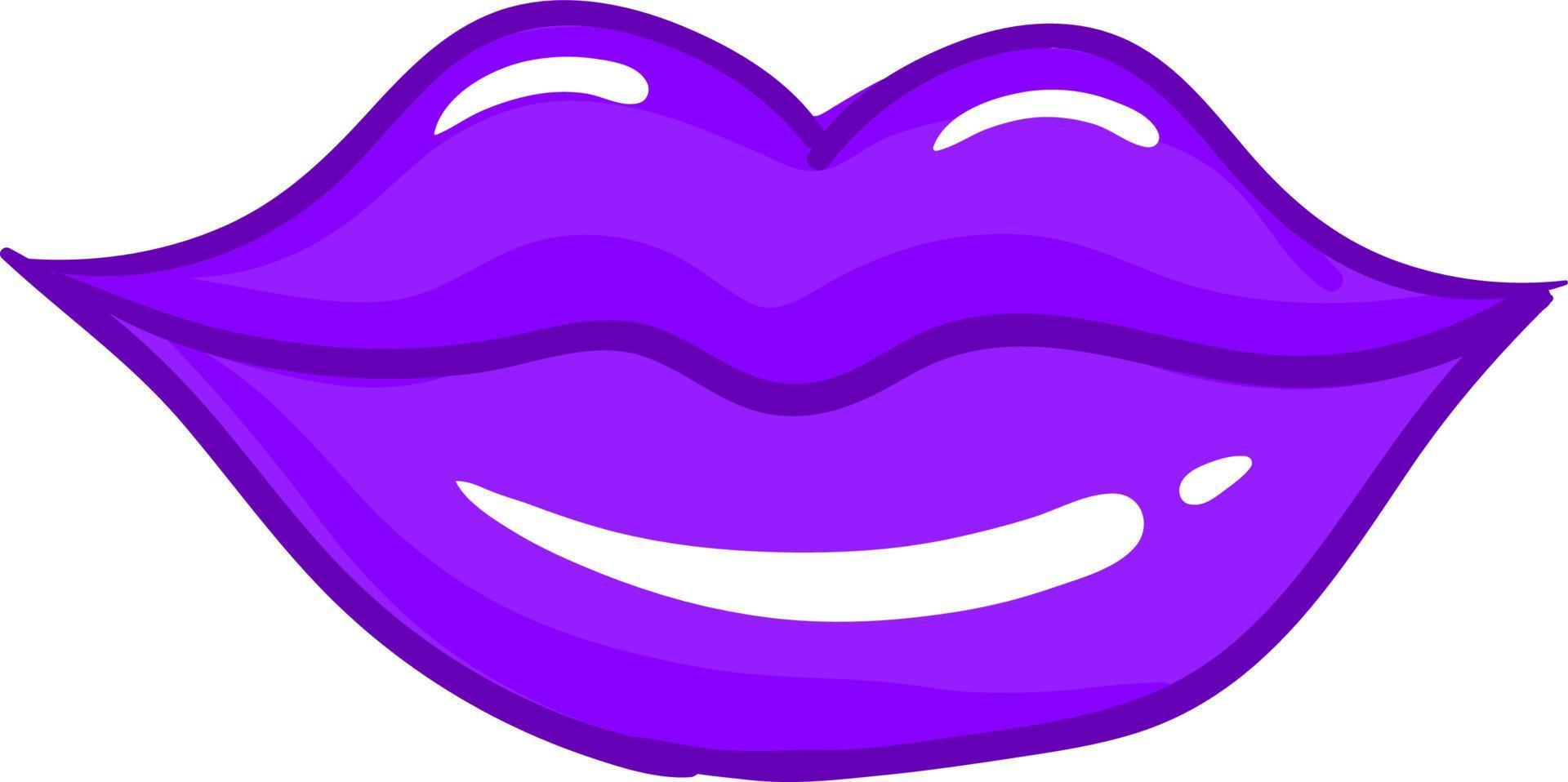 Purple lips, illustration, vector on white background.