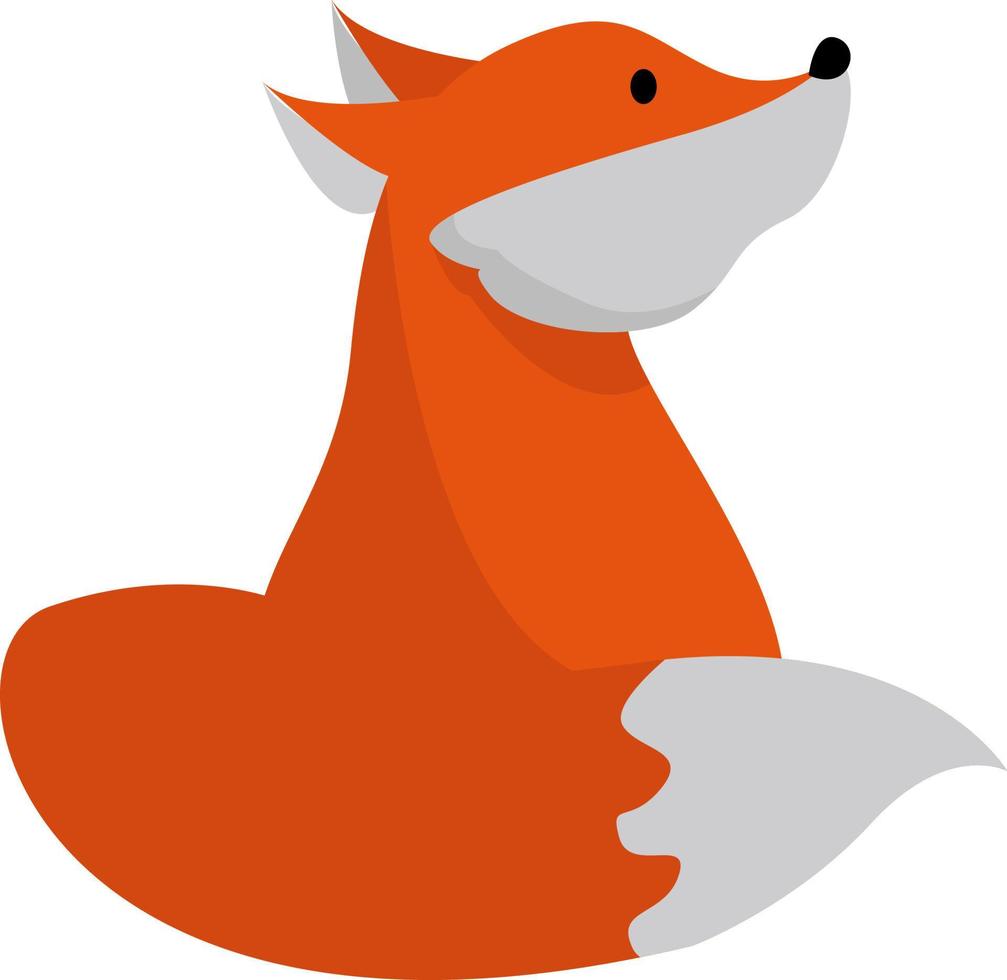 Orange fox, illustration, vector on white background