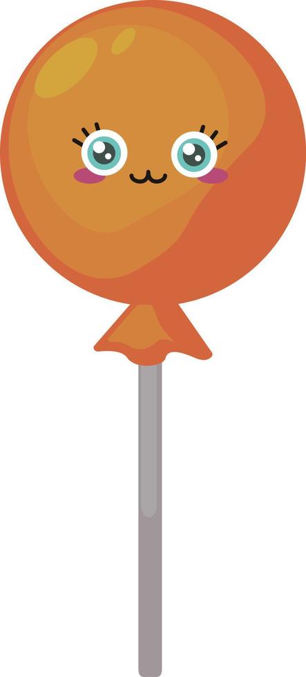 piruleta naranja,ilustración,vector sobre fondo blanco vector