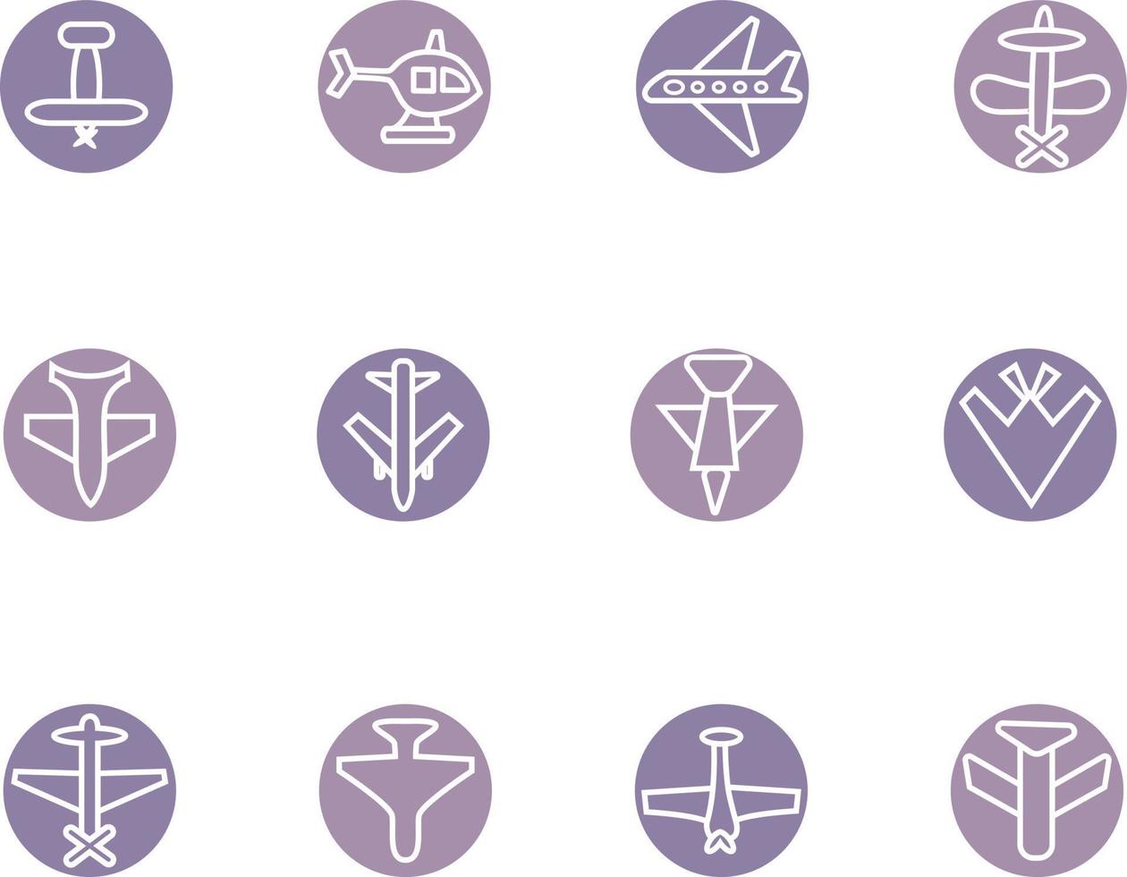 White airplanes, illustration, vector, on a white background. vector