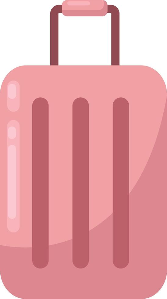 Pink suitcase, illustration, vector on white background