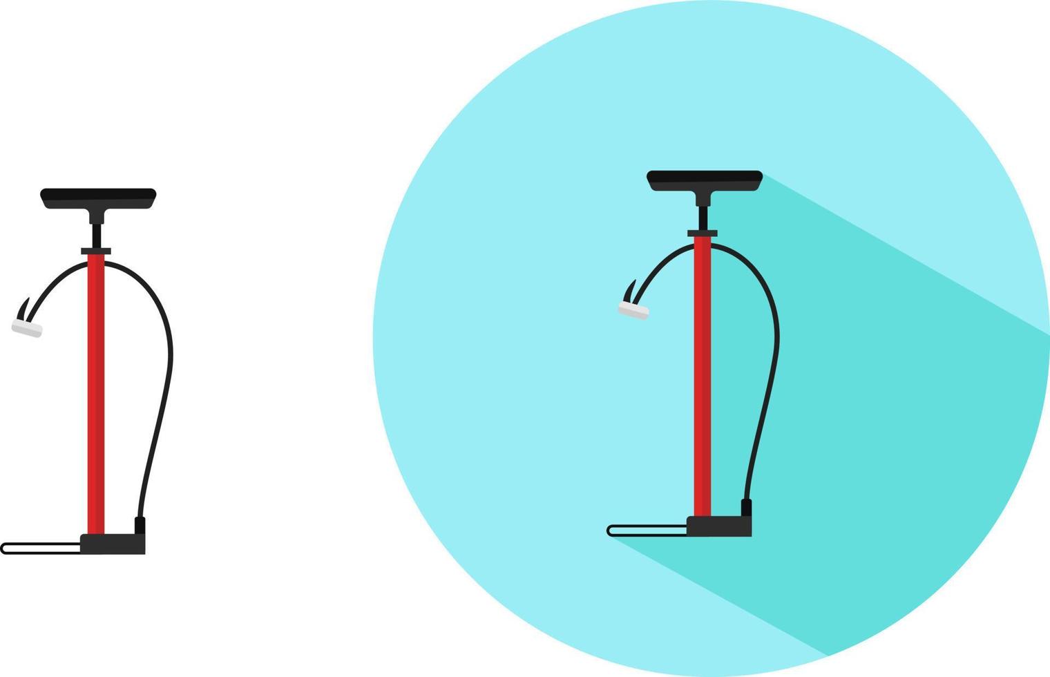 Bike pump,illustration, vector on white background.