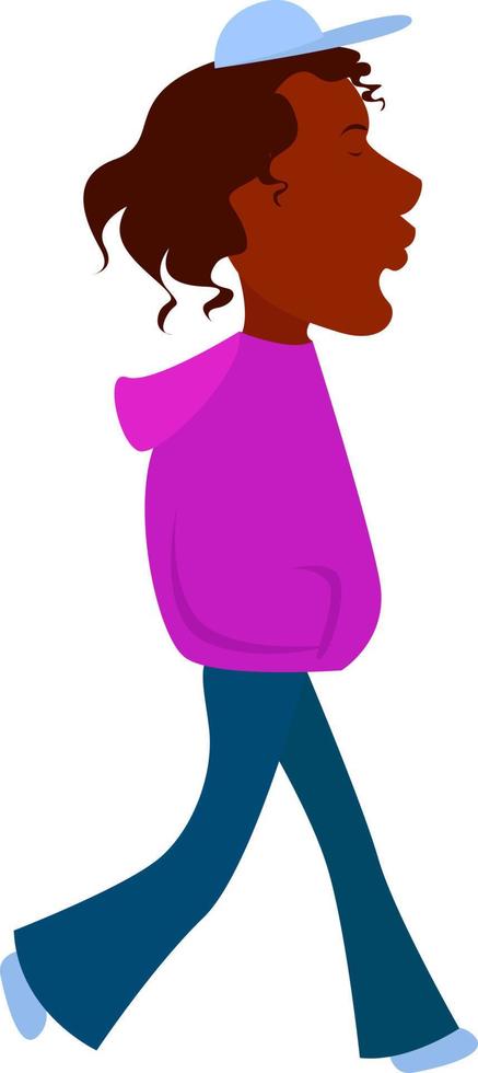 Man with blue cap , illustration, vector on white background