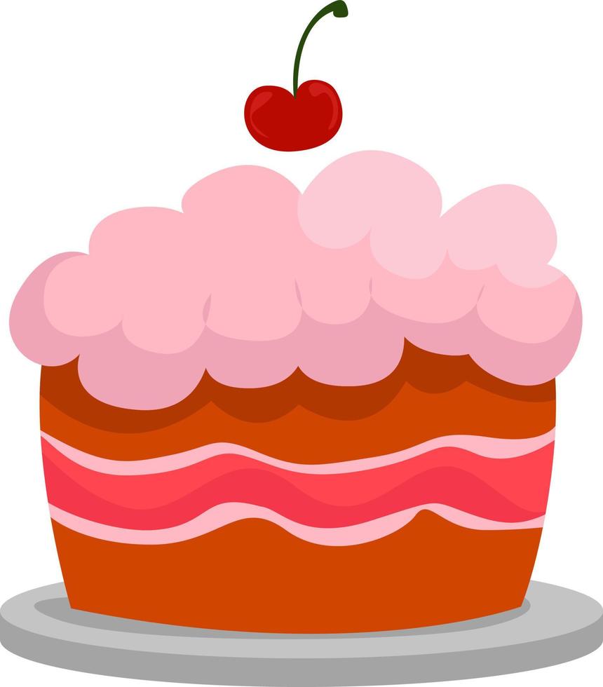 Pink cake, illustration, vector on white background