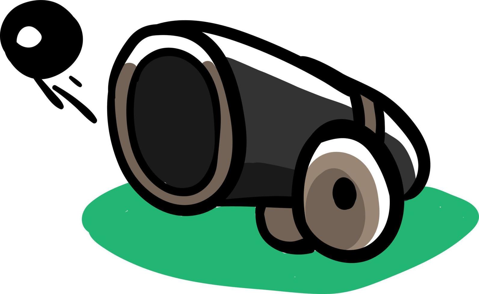 Cannon drawing, illustration, vector on white background