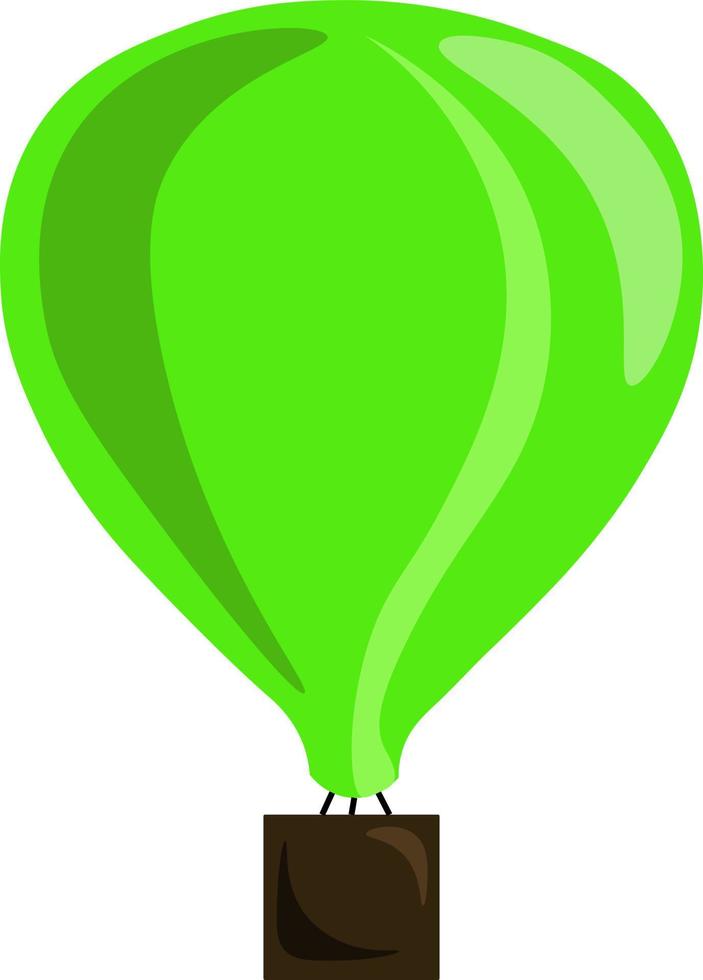 Green balloon, illustration, vector on white background.