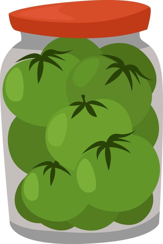 Pickled tomatos, illustration, vector on white background
