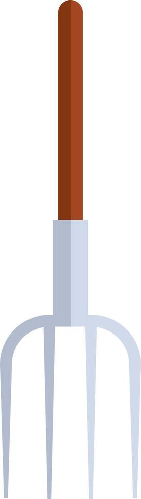 Big gardening fork, illustration, vector on white background.