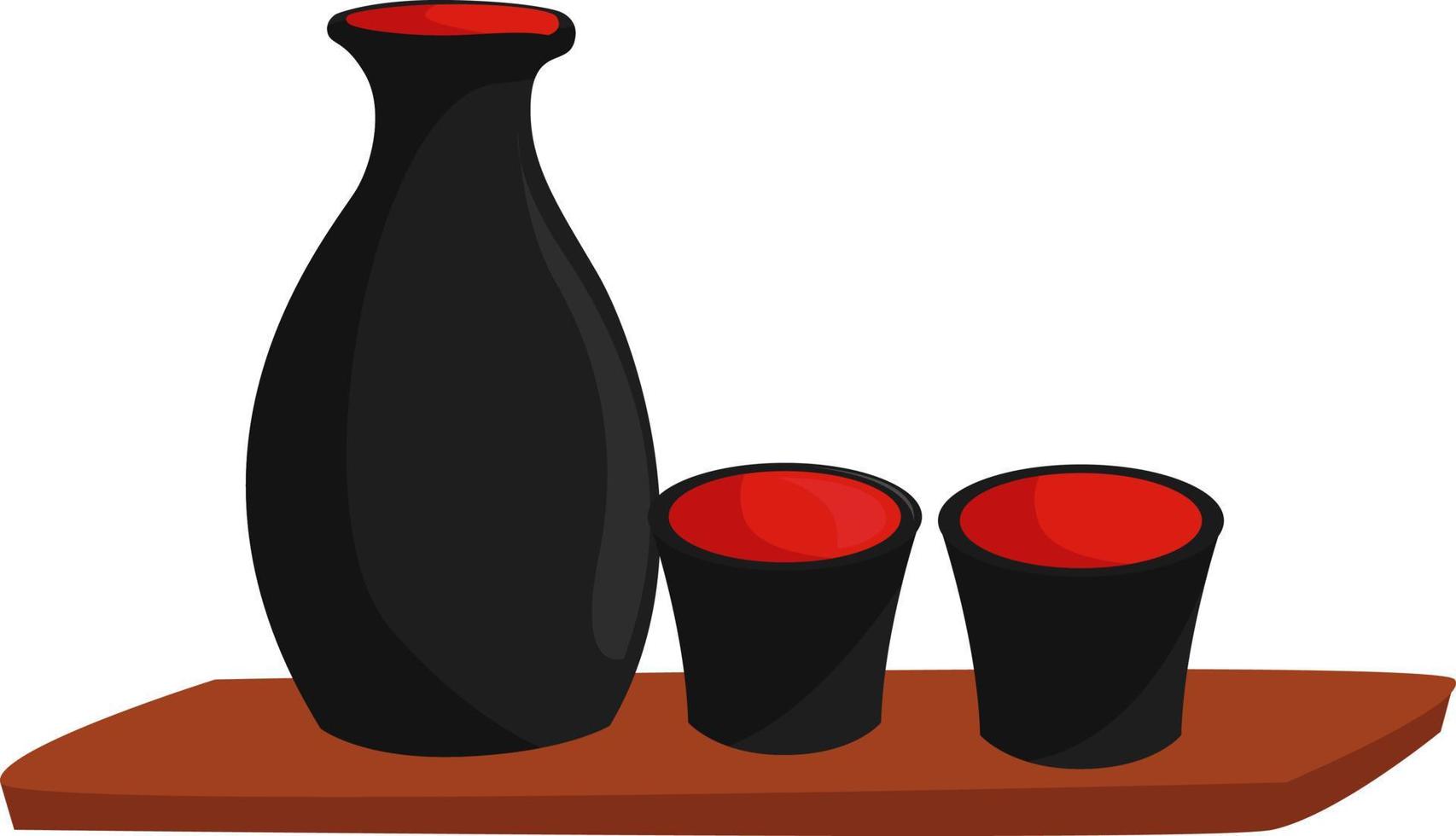 Sake, illustration, vector on white background