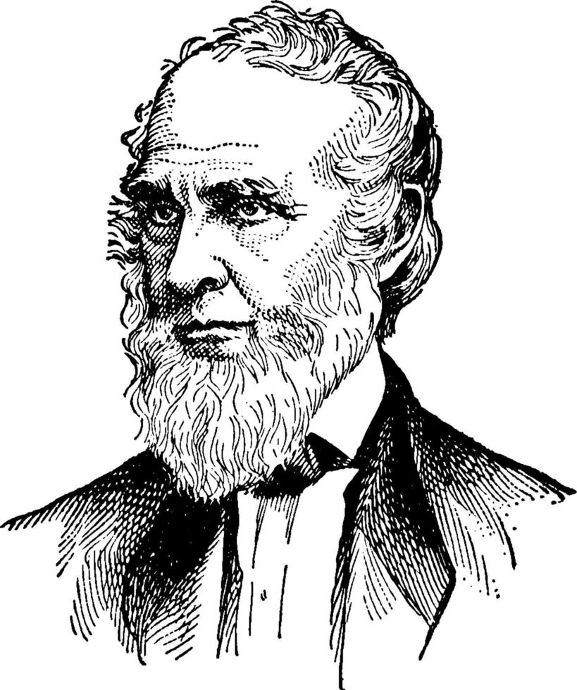 John Greenleaf Whittier, vintage illustration vector