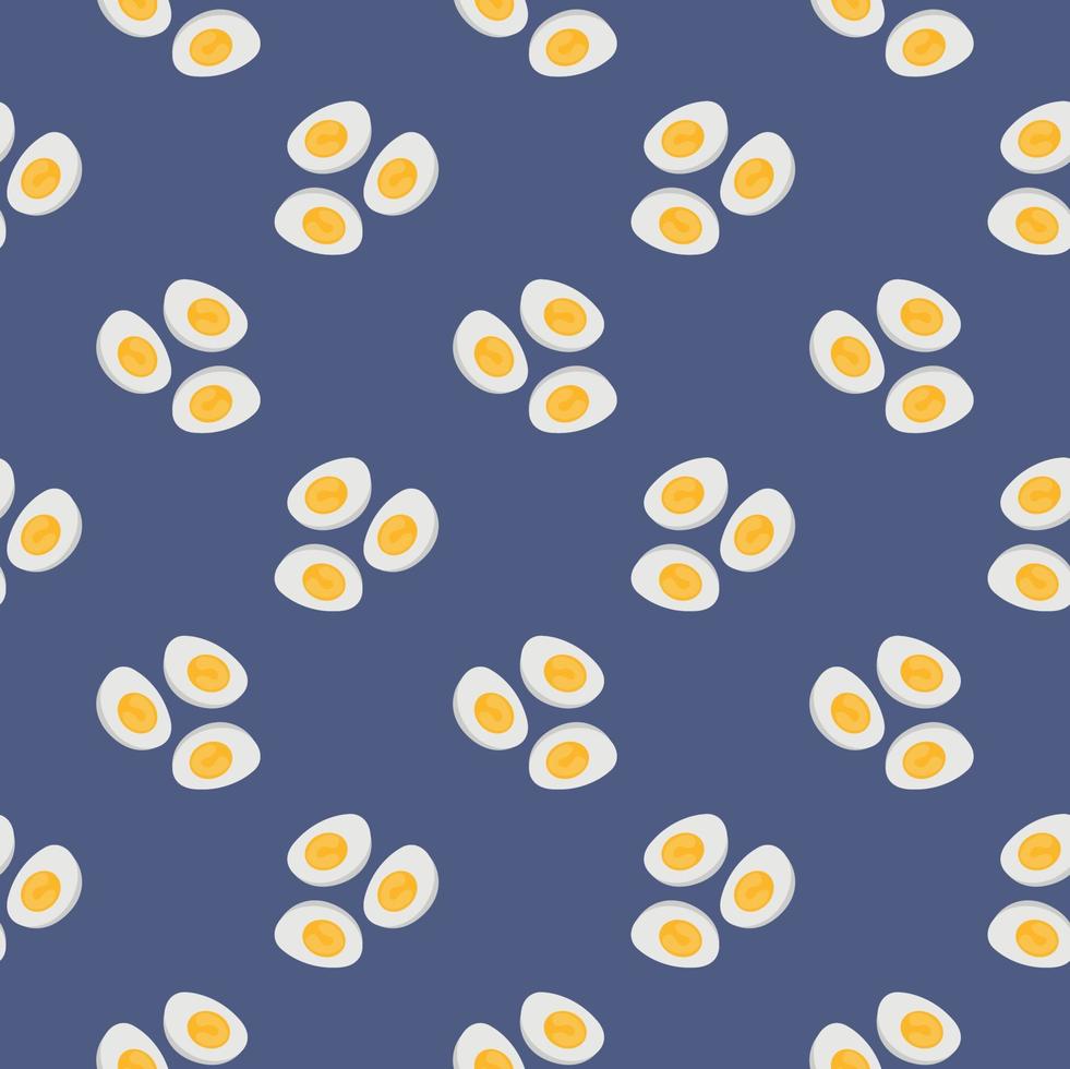 lindos huevos pequeños, patrón sin costuras sobre fondo púrpura. vector