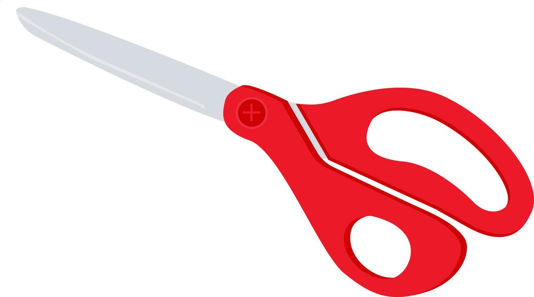 Red scissors ,illustration, vector on white background.