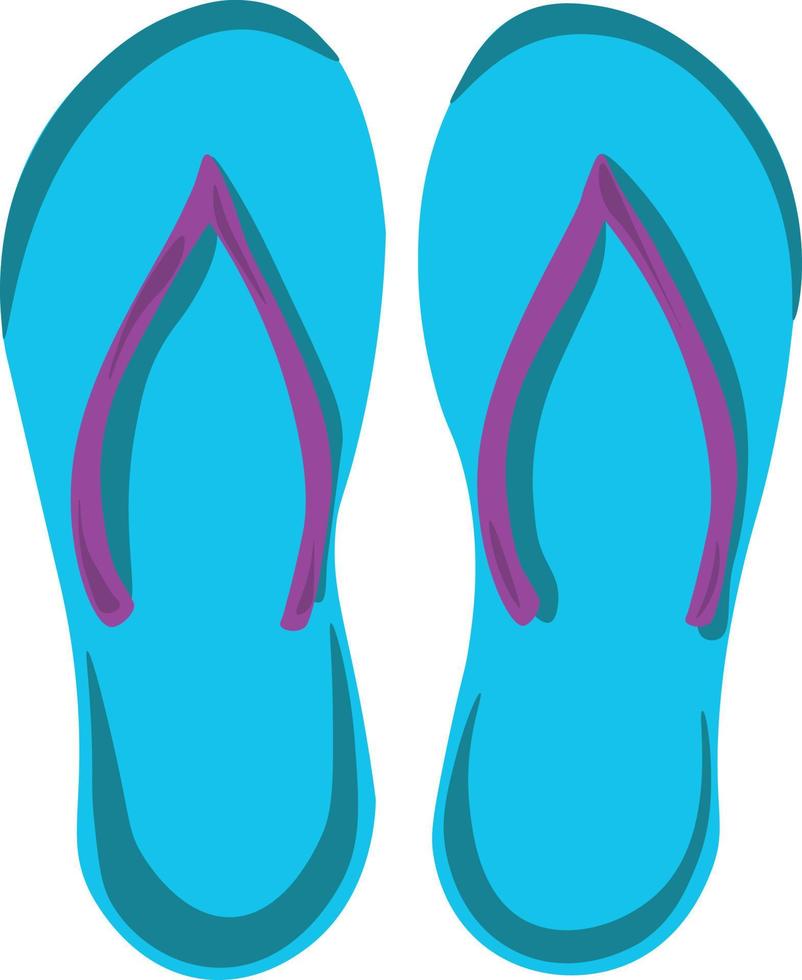 Blue flip flops, illustration, vector on white background. 13825890 ...