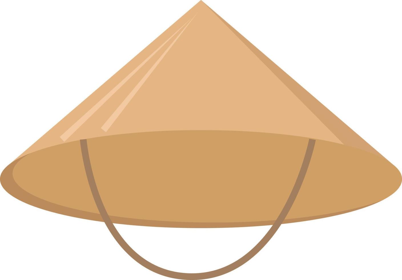 Chinese hat, illustration, vector on white background.