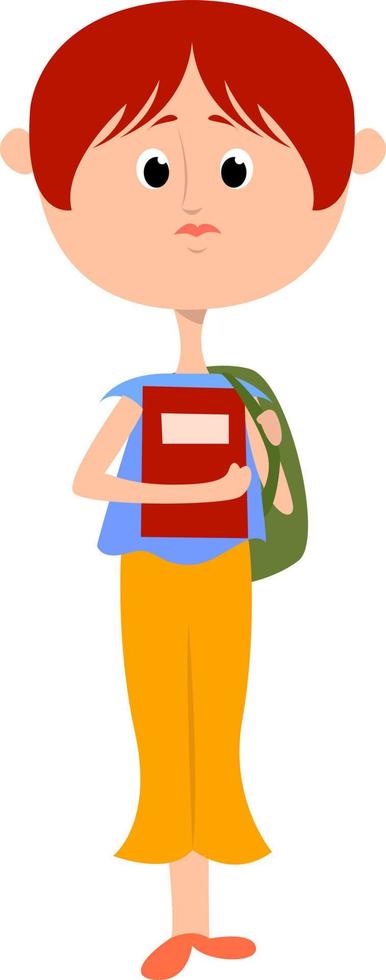 Student, illustration, vector on white background.