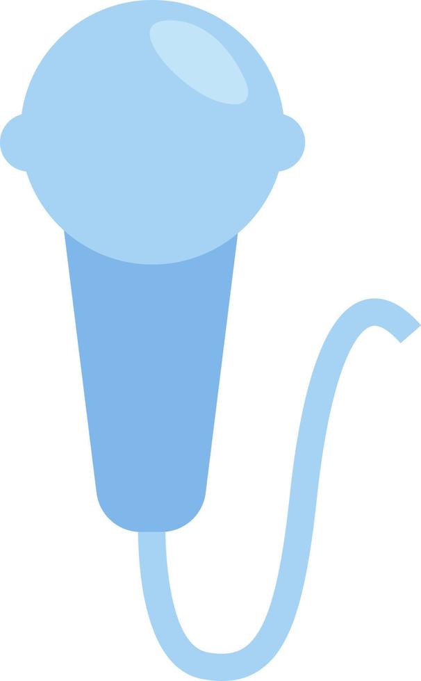Blue microphone, illustration, vector on a white background.