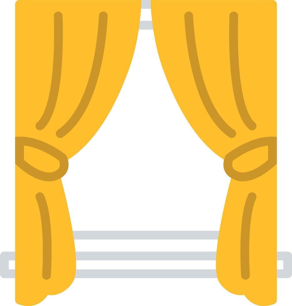 Two fancy yellow curtains, illustration, vector, on a white background. vector