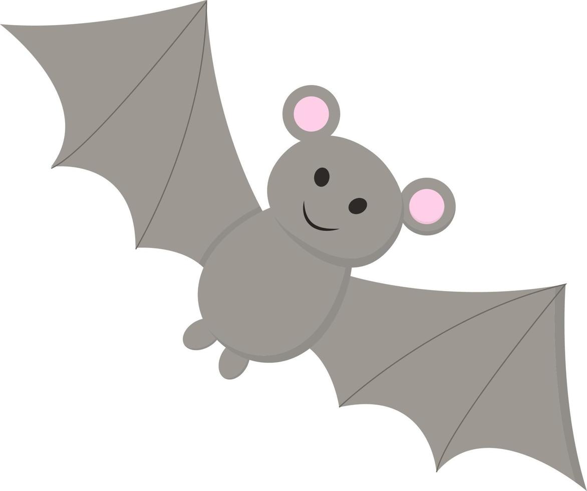 un murciélago con dientes afilados, vector o ilustración de color.