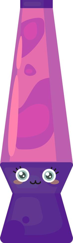 Purple lava lamp, illustration, vector on white background.