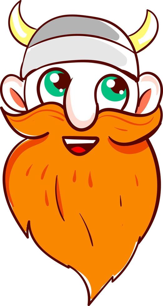 Happy viking, illustration, vector on white background